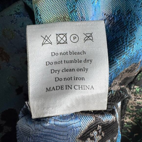 Louche Luxe Women’s 14 Black Green Gold Blue Floral Brocade Sleeveless Top NEW - Picture 10 of 13